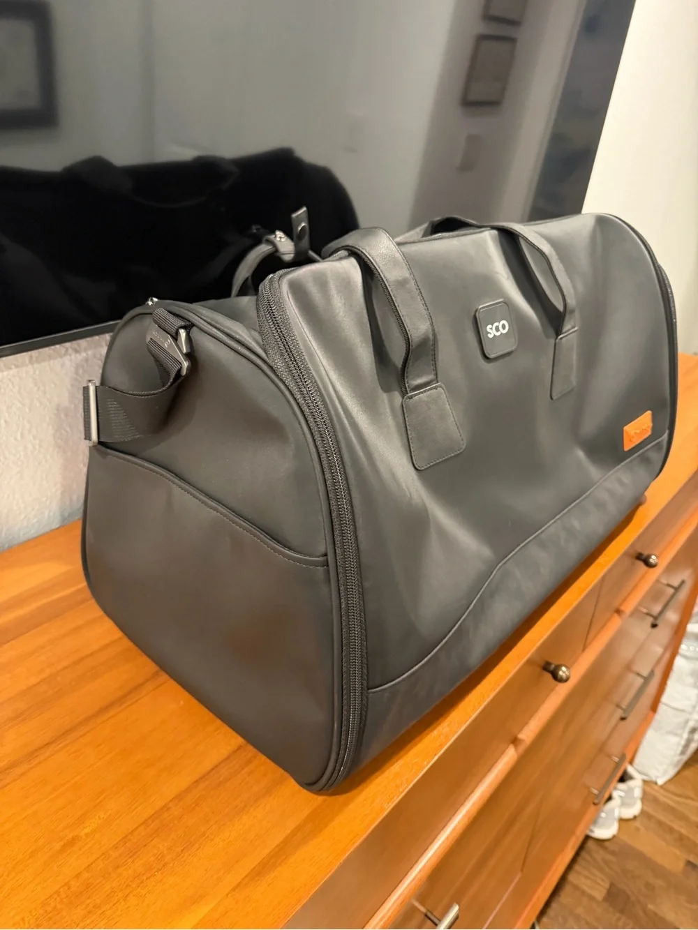 Stitch Golf Black Travel Duffel with Detachable Shoulder Strap